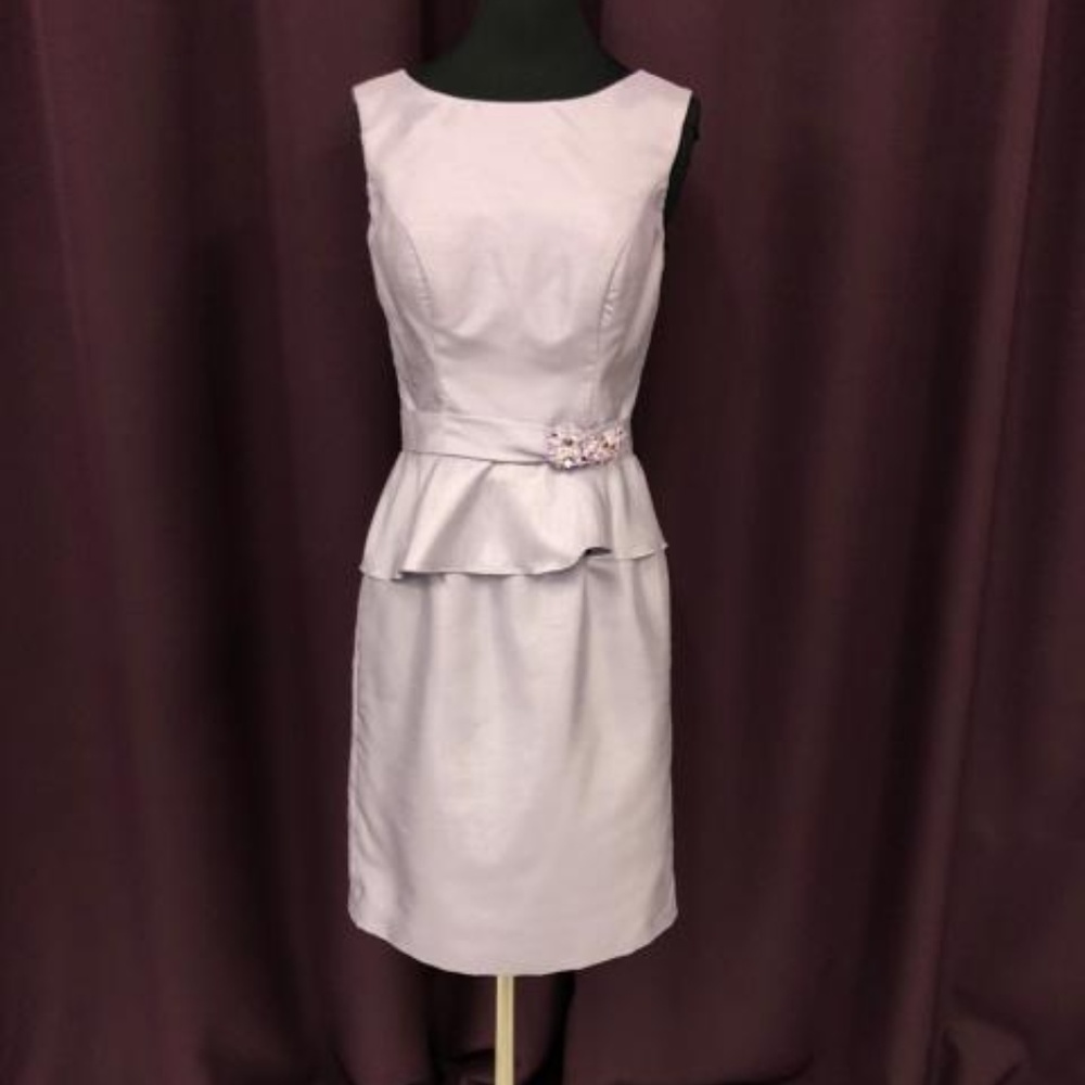 White By Vera Wang Broach Belt Purple Dress